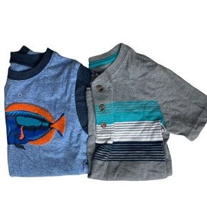 Kids boys 5/5T fish and stripes tee shirt bundle